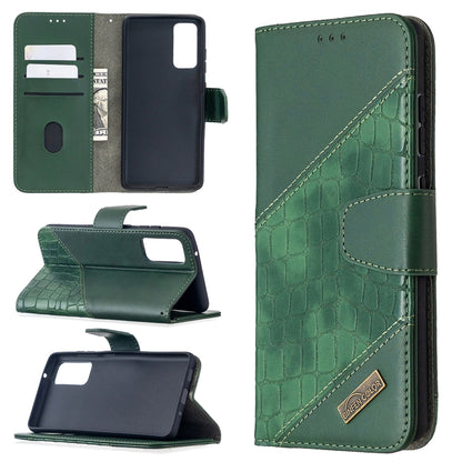 Matching Color Crocodile Texture Horizontal Flip PU Leather Case with Wallet & Holder & Card Slots, For Galaxy S20 FE 5G / S20 Lite