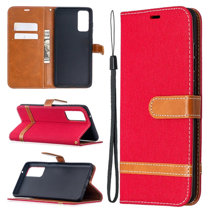 Color Matching Denim Texture Horizontal Flip Leather Case with Holder & Card Slots & Wallet & Lanyard, For Galaxy S20 FE 5G / S20 Lite