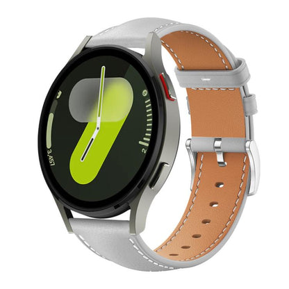 xDfind Flat Head Black Shark Fine Grain Leather Watch Band, For Samsung Galaxy Watch Ultra / Ultra 2025, For Samsung Galaxy Watch8 / Watch8 Classic, For Samsung Galaxy Watch7 / FE / 6 / 5 / 4