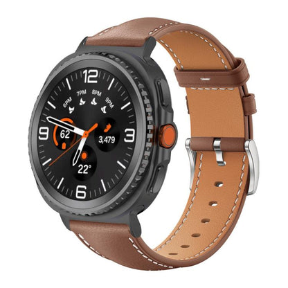 xDfind Flat Head Black Shark Fine Grain Leather Watch Band, For Samsung Galaxy Watch Ultra / Ultra 2025, For Samsung Galaxy Watch8 / Watch8 Classic, For Samsung Galaxy Watch7 / FE / 6 / 5 / 4