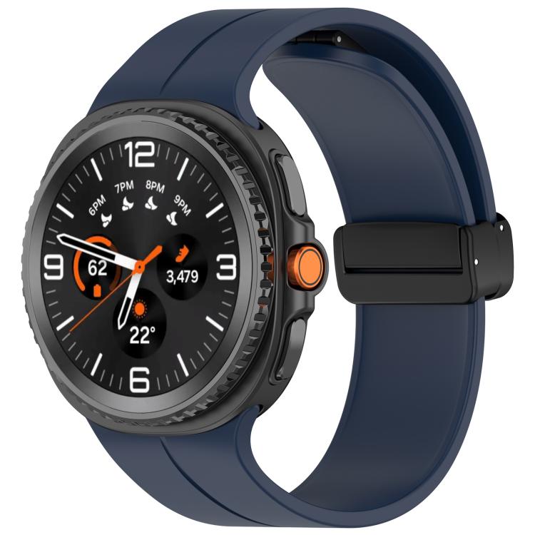 xDfind Fold Black Buckle Magnetic Silicone Watch Band, For Samsung Galaxy Watch8 / Watch8 Classic