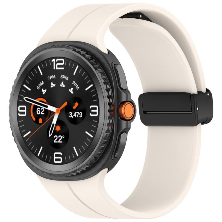 xDfind Fold Black Buckle Magnetic Silicone Watch Band, For Samsung Galaxy Watch8 / Watch8 Classic