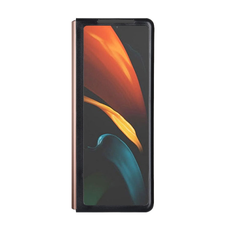 Two-color Cowhide Texture PU Shockproof Protective Case, For Samsung Galaxy Z Fold2 5G