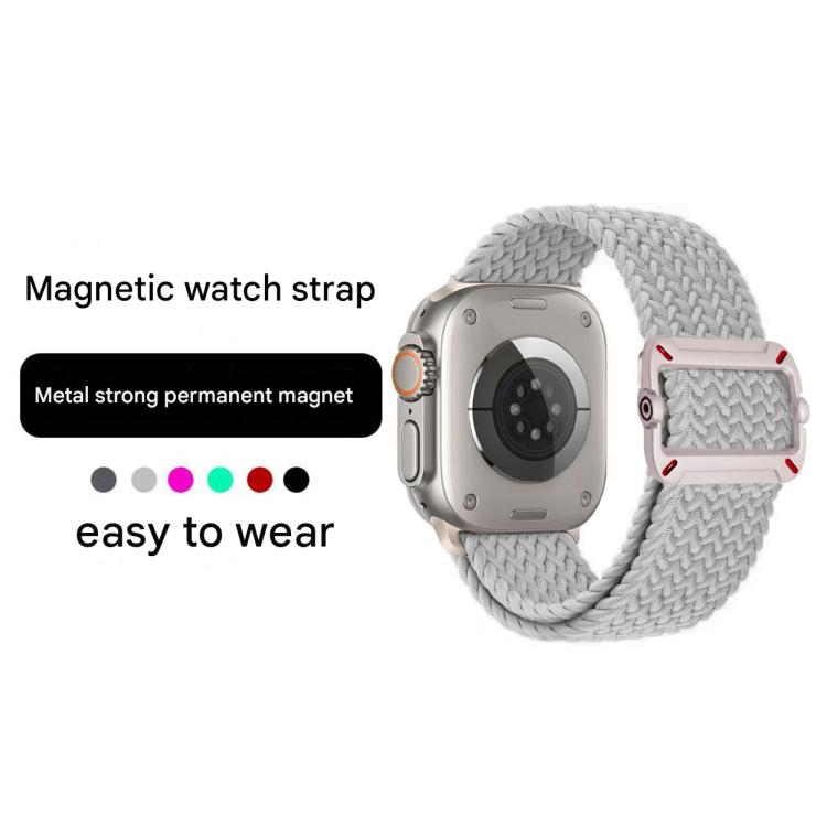 Double Loop Mechanical Buckle Nylon Braid Watch Band, For Apple Watch 46mm / 49mm / 45mm / 44mm