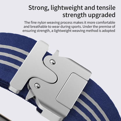 xDfind Parachute Buckle 3-Stripe Braided Nylon Watch Band, For Apple Watch 42 / 44 / 45 / 46 / 49mm, For Apple Watch 38 / 40 / 41 / S10 42mm