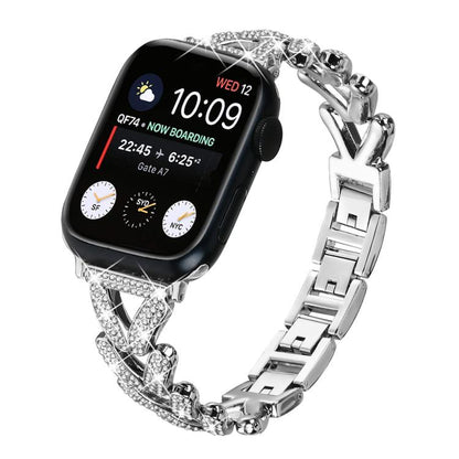 xDfind Small Twist Diamond Metal Watch Band, For Apple Watch 42 / 44 / 45 / 46 / 49mm 20mm, For Apple Watch 38 / 40 / 41 / S10 42mm 20mm
