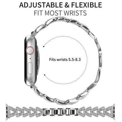 xDfind Small Twist Diamond Metal Watch Band, For Apple Watch 42 / 44 / 45 / 46 / 49mm 20mm, For Apple Watch 38 / 40 / 41 / S10 42mm 20mm