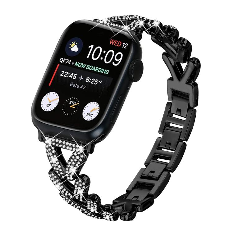 xDfind Small Twist Diamond Metal Watch Band, For Apple Watch 42 / 44 / 45 / 46 / 49mm 20mm, For Apple Watch 38 / 40 / 41 / S10 42mm 20mm