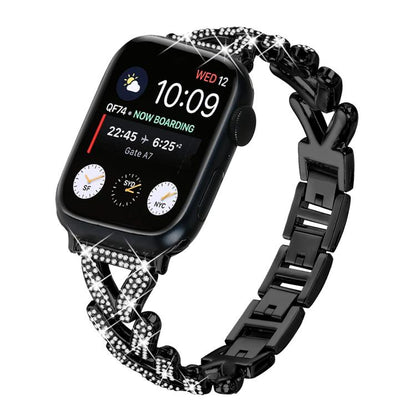 xDfind Small Twist Diamond Metal Watch Band, For Apple Watch 42 / 44 / 45 / 46 / 49mm 20mm, For Apple Watch 38 / 40 / 41 / S10 42mm 20mm