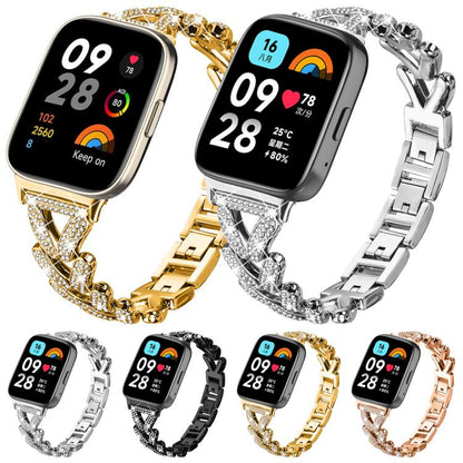 20mm xDfind Small Twist Diamond Metal Watch Band, For Xiaomi Band 10 Pro/9 Pro/Redmi Watch 6/5/4, For Redmi Watch 3 Active / Watch 3 Lite, For Redmi Watch 3