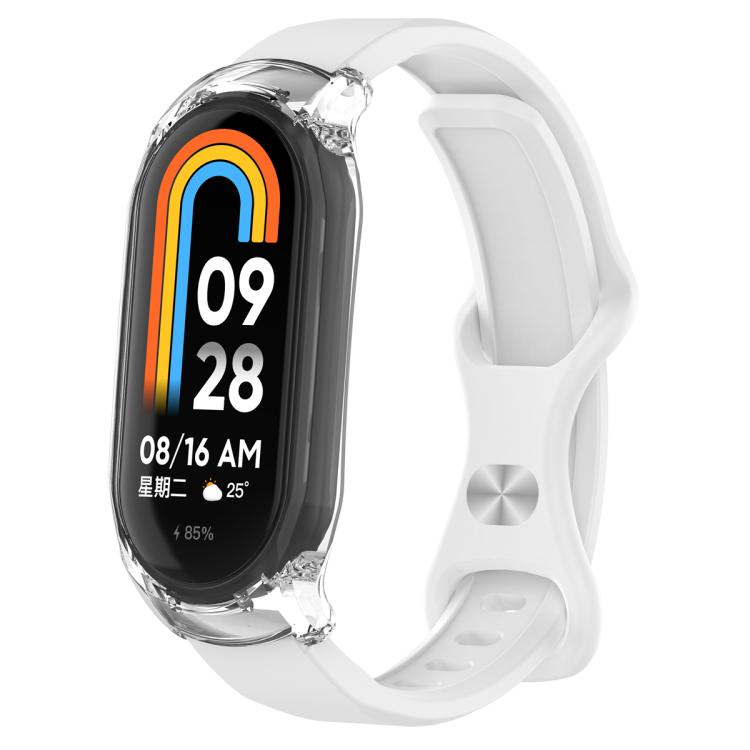 Butterfly Buckle Silicone Watch Band with Transparent Case, For Xiaomi Smart Band 9 / 9 NFC, For Xiaomi Mi Band 8