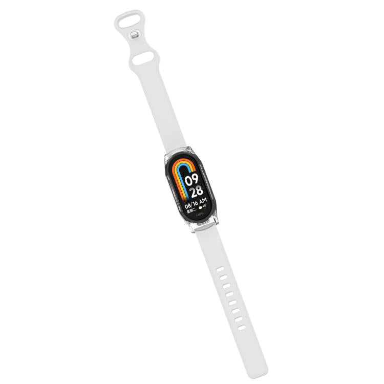 Butterfly Buckle Silicone Watch Band with Transparent Case, For Xiaomi Smart Band 9 / 9 NFC, For Xiaomi Mi Band 8