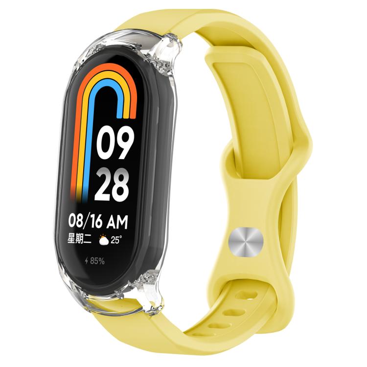 Butterfly Buckle Silicone Watch Band with Transparent Case, For Xiaomi Smart Band 9 / 9 NFC, For Xiaomi Mi Band 8
