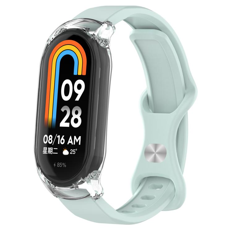 Butterfly Buckle Silicone Watch Band with Transparent Case, For Xiaomi Smart Band 9 / 9 NFC, For Xiaomi Mi Band 8