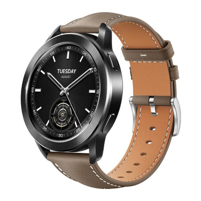 xDfind Flat Head Black Shark Fine Grain Leather Watch Band, 22mm For Xiaomi Watch S3/2 Pro/S2/S1, 22mm For Xiaomi Haylou Watch LS09B / LS05S / LS10, 20mm For Xiaomi Haylou RS4 Plus LS11 / LS12