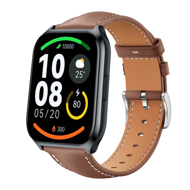 xDfind Flat Head Black Shark Fine Grain Leather Watch Band, 22mm For Xiaomi Watch S3/2 Pro/S2/S1, 22mm For Xiaomi Haylou Watch LS09B / LS05S / LS10, 20mm For Xiaomi Haylou RS4 Plus LS11 / LS12