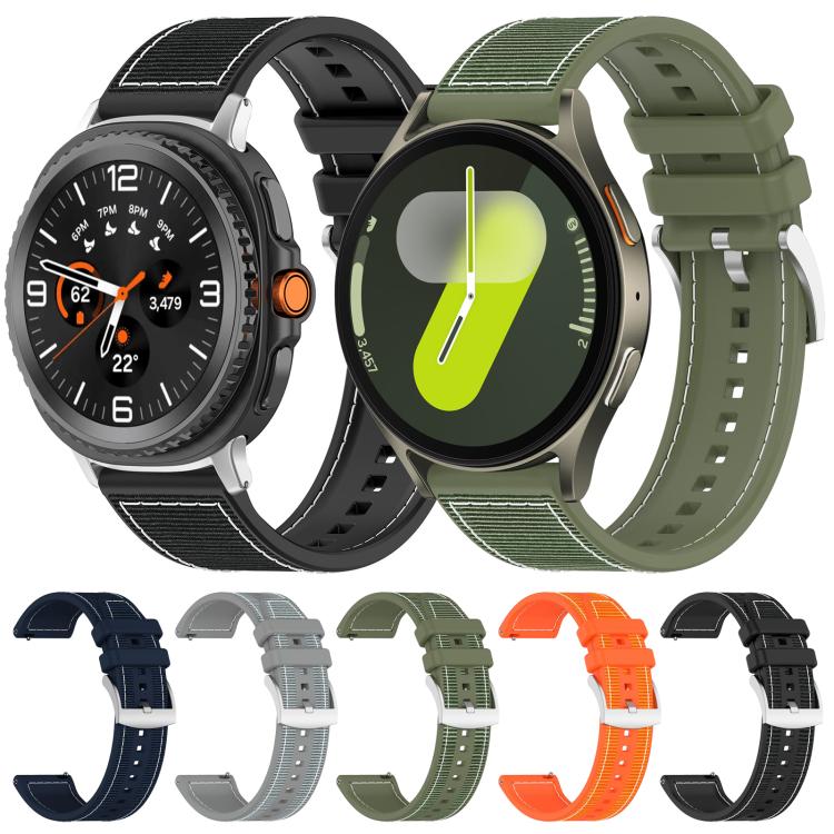 xDfind Hybrid Nylon Braid Silicone Watch Band, For Samsung Galaxy Watch Ultra/Ultra 2025 22mm, For Samsung Galaxy Watch 7 / 6 / 5 / FE 20mm, For Samsung Galaxy Fit3 SM-R390 18mm