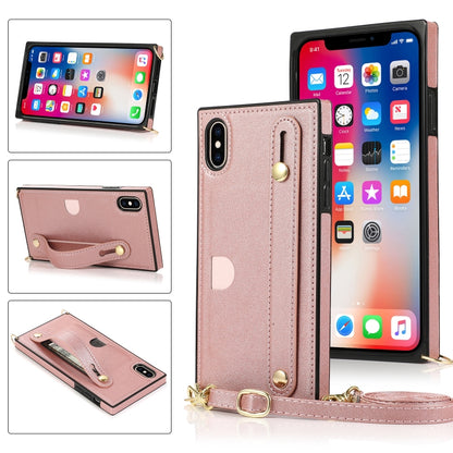 Wrist Strap PU+TPU Shockproof Protective Case with Crossbody Lanyard & Holder & Card Slot, For iPhone 6, For iPhone 7 / 8 / SE 2020, For iPhone 6 Plus, For iPhone 8 Plus / 7 Plus, For iPhone XS / X, For iPhone XR, For iPhone XS Max, For iPhone 11      ...