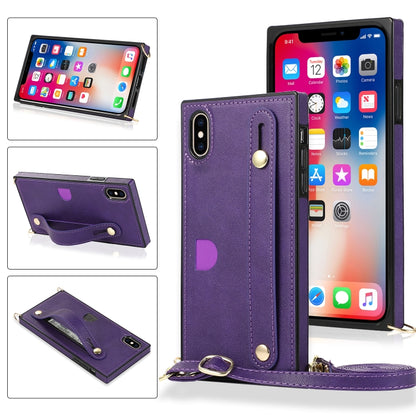 Wrist Strap PU+TPU Shockproof Protective Case with Crossbody Lanyard & Holder & Card Slot, For iPhone 6, For iPhone 7 / 8 / SE 2020, For iPhone 6 Plus, For iPhone 8 Plus / 7 Plus, For iPhone XS / X, For iPhone XR, For iPhone XS Max, For iPhone 11      ...