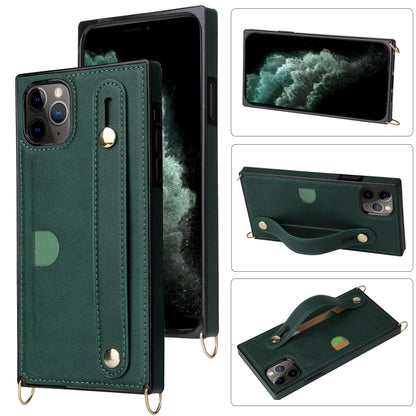 Wrist Strap PU+TPU Shockproof Protective Case with Crossbody Lanyard & Holder & Card Slot, For iPhone 6, For iPhone 7 / 8 / SE 2020, For iPhone 6 Plus, For iPhone 8 Plus / 7 Plus, For iPhone XS / X, For iPhone XR, For iPhone XS Max, For iPhone 11      ...