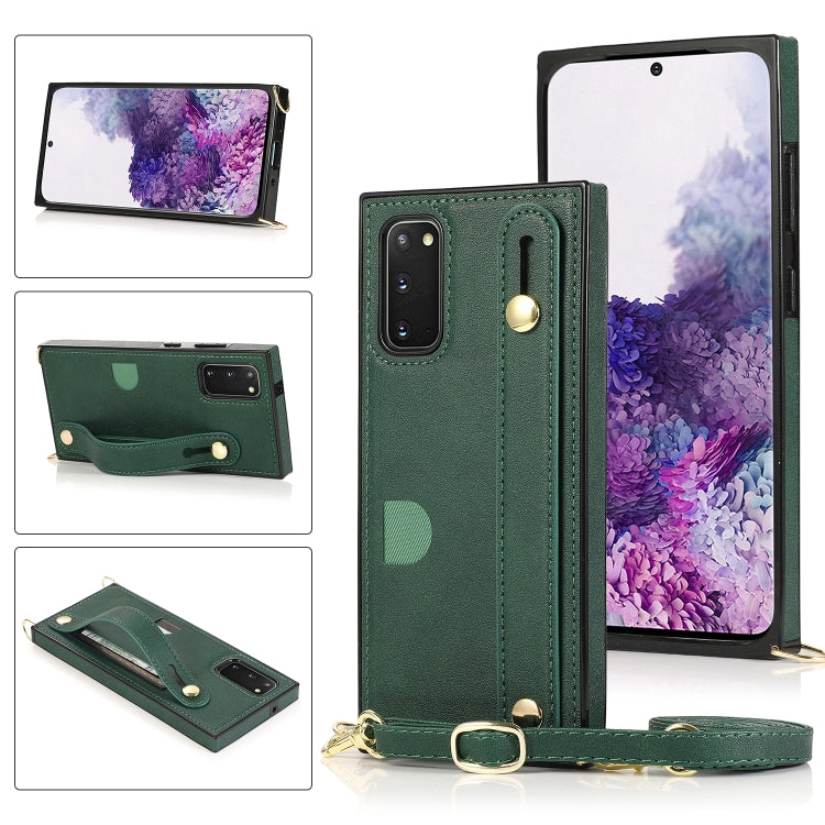 Wrist Strap PU+TPU Shockproof Protective Case with Crossbody Lanyard & Holder & Card Slot, For Samsung Galaxy S20, For Samsung Galaxy S20 Plus, For Samsung Galaxy S20 Ultra