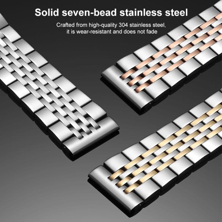 xDfind Seven-bead Solid Stainless Steel Watch Band, For Apple Watch 42 / 44 / 45 / 46 / 49mm 22mm, For Apple Watch 38 / 40 / 41 / S10 42mm 20mm