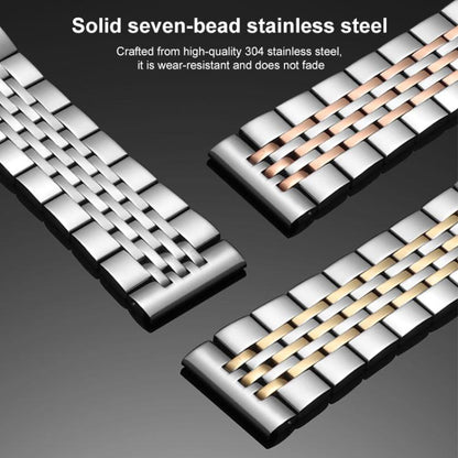 xDfind Seven-bead Solid Stainless Steel Watch Band, For Apple Watch 42 / 44 / 45 / 46 / 49mm 22mm, For Apple Watch 38 / 40 / 41 / S10 42mm 20mm