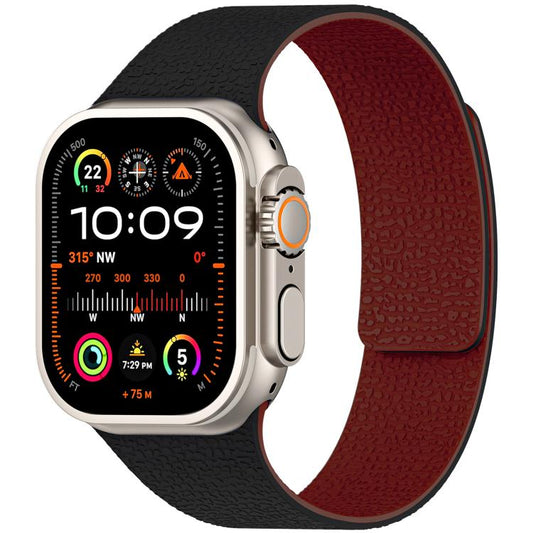 xDfind Litchi Texture Magnetic Silicone Watch Band, For Apple Watch 42 / 44 / 45 / 46 / 49mm, For Apple Watch 38 / 40 / 41 / S10 42mm