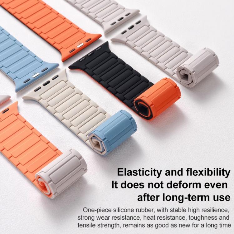 xDfind Magnetic Three-bead Silicone Watch Band, For Apple Watch 42 / 44 / 45 / 46 / 49mm, For Apple Watch 38 / 40 / 41 / S10 42mm