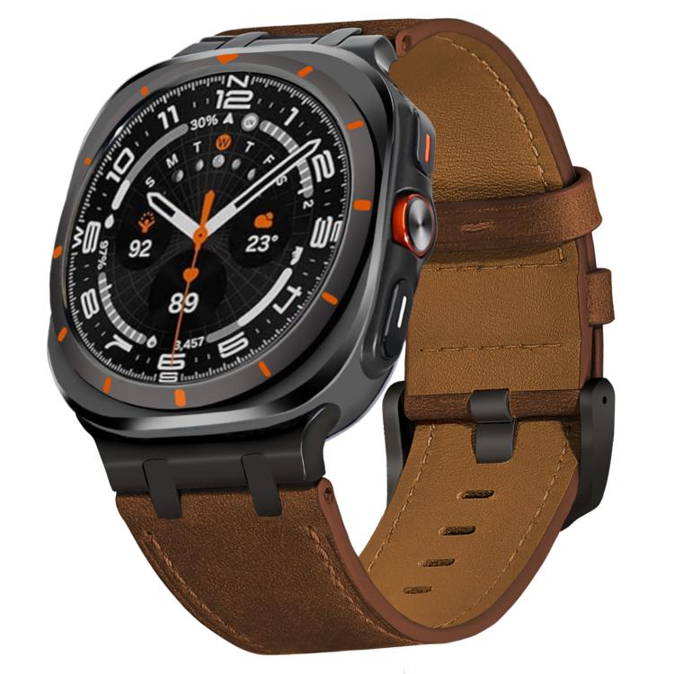 Crazy Horse Leather Watch Band, For Samsung Galaxy Watch8 / Watch8 Classic