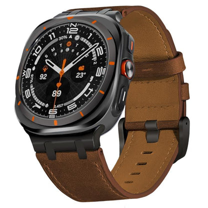 Crazy Horse Leather Watch Band, For Samsung Galaxy Watch8 / Watch8 Classic