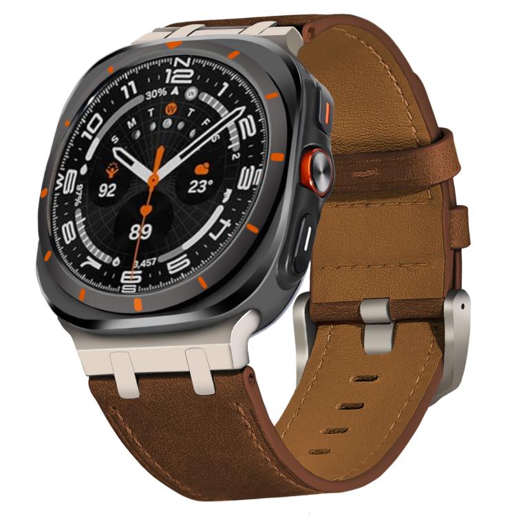 Crazy Horse Leather Watch Band, For Samsung Galaxy Watch8 / Watch8 Classic