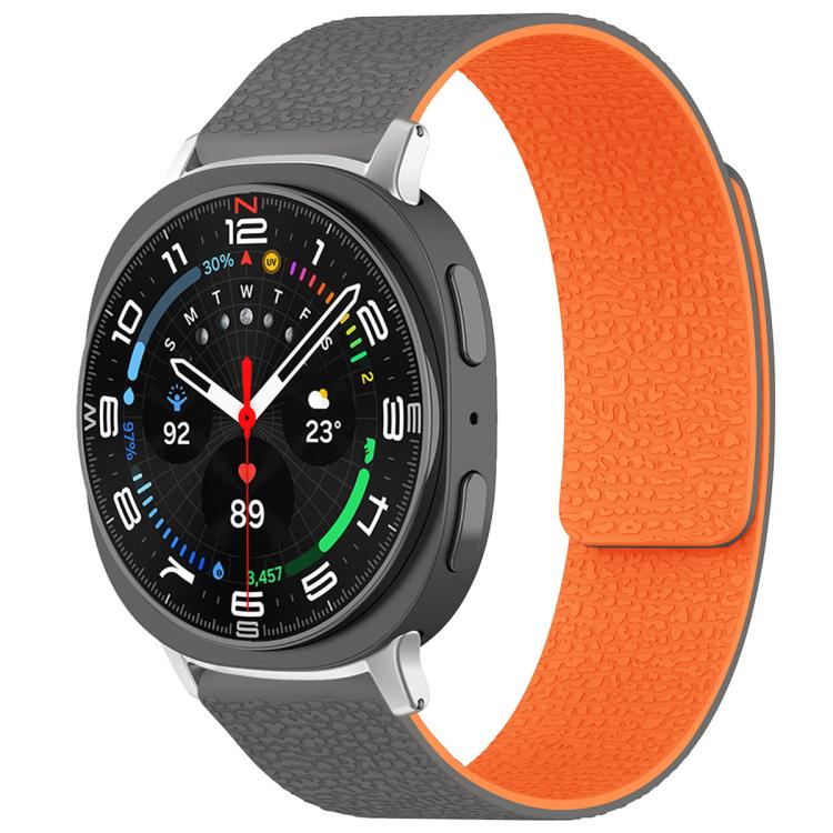 xDfind Litchi Texture Magnetic Silicone Watch Band, For Samsung Galaxy Watch Ultra/Ultra 2025, For Samsung Galaxy Watch8 / 8 Classic, For Samsung Galaxy Watch 7 / 6 / 5 / FE, For Samsung Galaxy Fit3 SM-R390