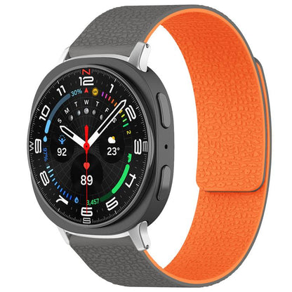 xDfind Litchi Texture Magnetic Silicone Watch Band, For Samsung Galaxy Watch Ultra/Ultra 2025, For Samsung Galaxy Watch8 / 8 Classic, For Samsung Galaxy Watch 7 / 6 / 5 / FE, For Samsung Galaxy Fit3 SM-R390