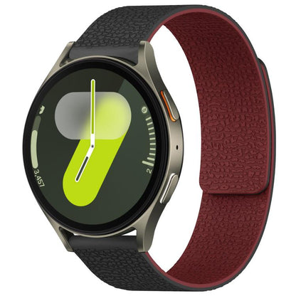xDfind Litchi Texture Magnetic Silicone Watch Band, For Samsung Galaxy Watch Ultra/Ultra 2025, For Samsung Galaxy Watch8 / 8 Classic, For Samsung Galaxy Watch 7 / 6 / 5 / FE, For Samsung Galaxy Fit3 SM-R390