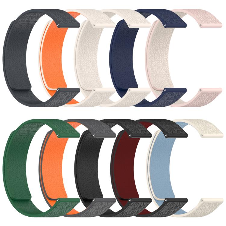 xDfind Litchi Texture Magnetic Silicone Watch Band, For Samsung Galaxy Watch Ultra/Ultra 2025, For Samsung Galaxy Watch8 / 8 Classic, For Samsung Galaxy Watch 7 / 6 / 5 / FE, For Samsung Galaxy Fit3 SM-R390