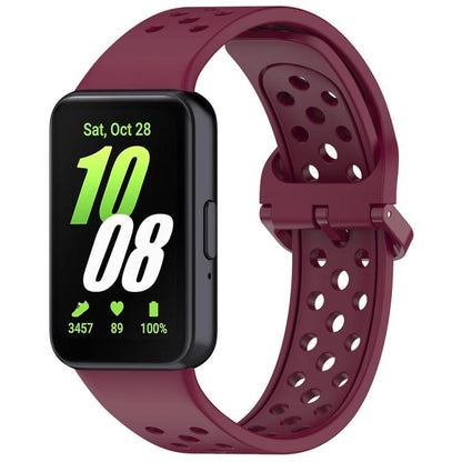 xDfind Colorful Buckle Solid Color Breathable Silicone Watch Band, For Samsung Galaxy Fit3