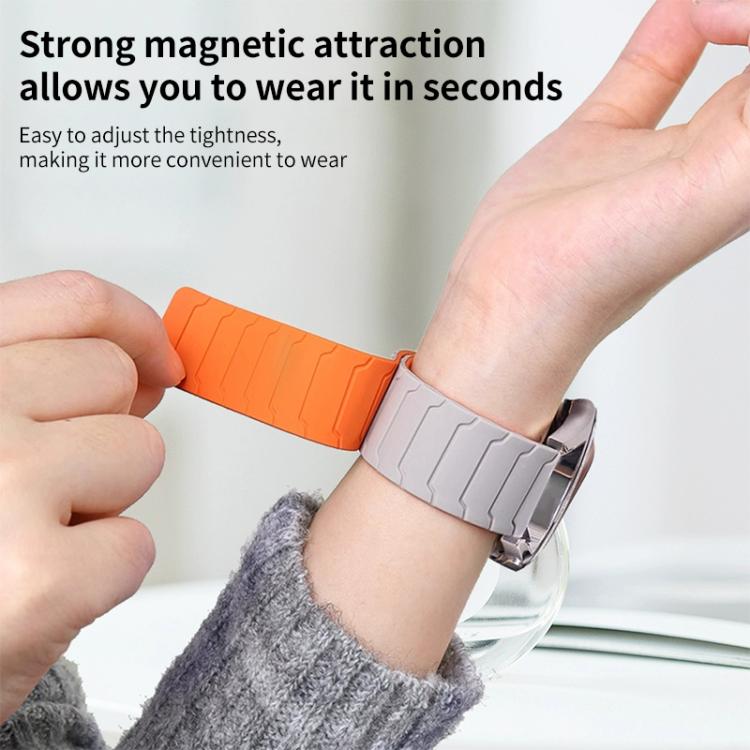 xDfind Magnetic Silicone Watch Band, For Samsung Galaxy Watch Ultra / Ultra 2025, For Samsung Galaxy Watch8 / 8 Classic, For Samsung Galaxy Watch 7 / 6 / 5 / FE