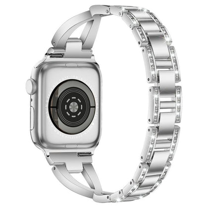 xDfind X-Shaped Single Row Diamond Metal Watch Band, For Apple Watch 42 / 44 / 45 / 46 / 49mm, For Apple Watch 38 / 40 / 41 / S10 42mm