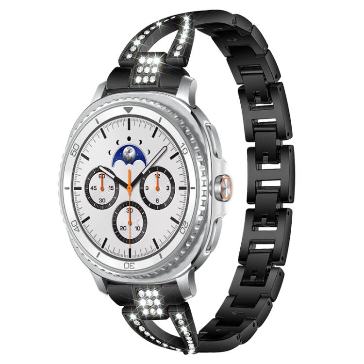xDfind X-Shaped Single Row Diamond Metal Watch Band, For Samsung Galaxy Watch Ultra/Ultra 2025, For Samsung Galaxy Watch8 / 8 Classic, For Samsung Galaxy Watch 7 / 6 / 5 / FE