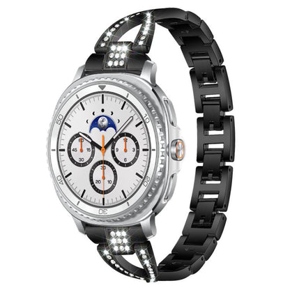 xDfind X-Shaped Single Row Diamond Metal Watch Band, For Samsung Galaxy Watch Ultra/Ultra 2025, For Samsung Galaxy Watch8 / 8 Classic, For Samsung Galaxy Watch 7 / 6 / 5 / FE