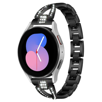 xDfind X-Shaped Single Row Diamond Metal Watch Band, For Samsung Galaxy Watch Ultra/Ultra 2025, For Samsung Galaxy Watch8 / 8 Classic, For Samsung Galaxy Watch 7 / 6 / 5 / FE