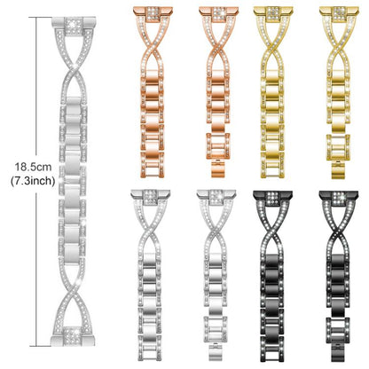 xDfind X-Shaped Single Row Diamond Metal Watch Band, For Xiaomi Band 9 Pro/8 Pro/Redmi Watch6/5/4, For Redmi Watch 3