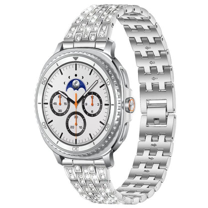 xDfind Five Beads Full Diamond Metal Watch Band, For Samsung Galaxy Watch Ultra/Ultra 2025, For Samsung Galaxy Watch8 / 8 Classic