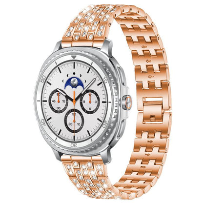xDfind Five Beads Full Diamond Metal Watch Band, For Samsung Galaxy Watch Ultra/Ultra 2025, For Samsung Galaxy Watch8 / 8 Classic