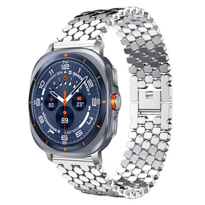 xDfind Fish Scale Texture Metal Watch Band, For Samsung Galaxy Watch Ultra/Ultra 2025, For Samsung Galaxy Watch8 / 8 Classic, For Samsung Galaxy Watch7 / FE / 6 / 5 / 4, For Samsung Galaxy Fit3