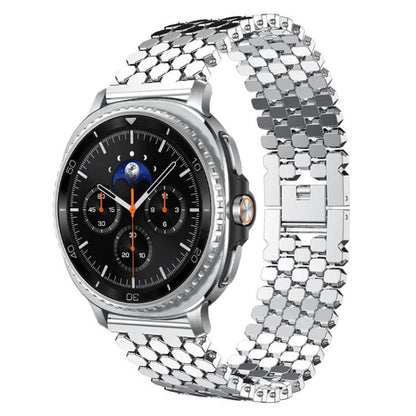 xDfind Fish Scale Texture Metal Watch Band, For Samsung Galaxy Watch Ultra/Ultra 2025, For Samsung Galaxy Watch8 / 8 Classic, For Samsung Galaxy Watch7 / FE / 6 / 5 / 4, For Samsung Galaxy Fit3