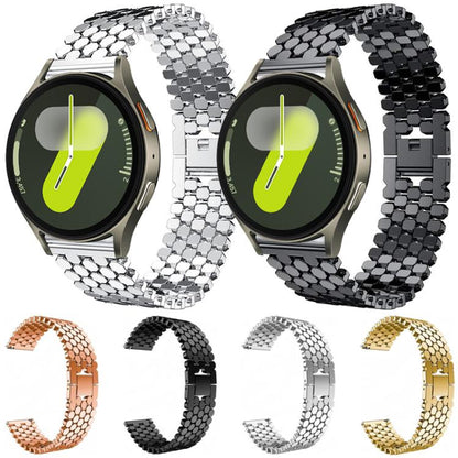 xDfind Fish Scale Texture Metal Watch Band, For Samsung Galaxy Watch Ultra/Ultra 2025, For Samsung Galaxy Watch8 / 8 Classic, For Samsung Galaxy Watch7 / FE / 6 / 5 / 4, For Samsung Galaxy Fit3