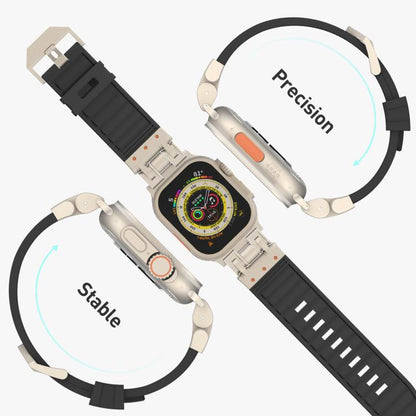 Mecha Stripe Texture Silicone Watch Band, For Apple Watch 46mm / 49mm / 45mm / 44mm