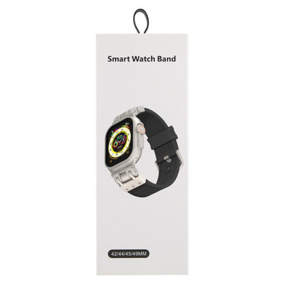 Mecha Stripe Texture Silicone Watch Band, For Apple Watch 46mm / 49mm / 45mm / 44mm